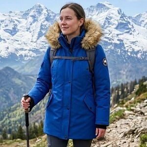 Alpinetek Royal Blue Down Fill Extreme Cold Winter Parka Insulated Utility